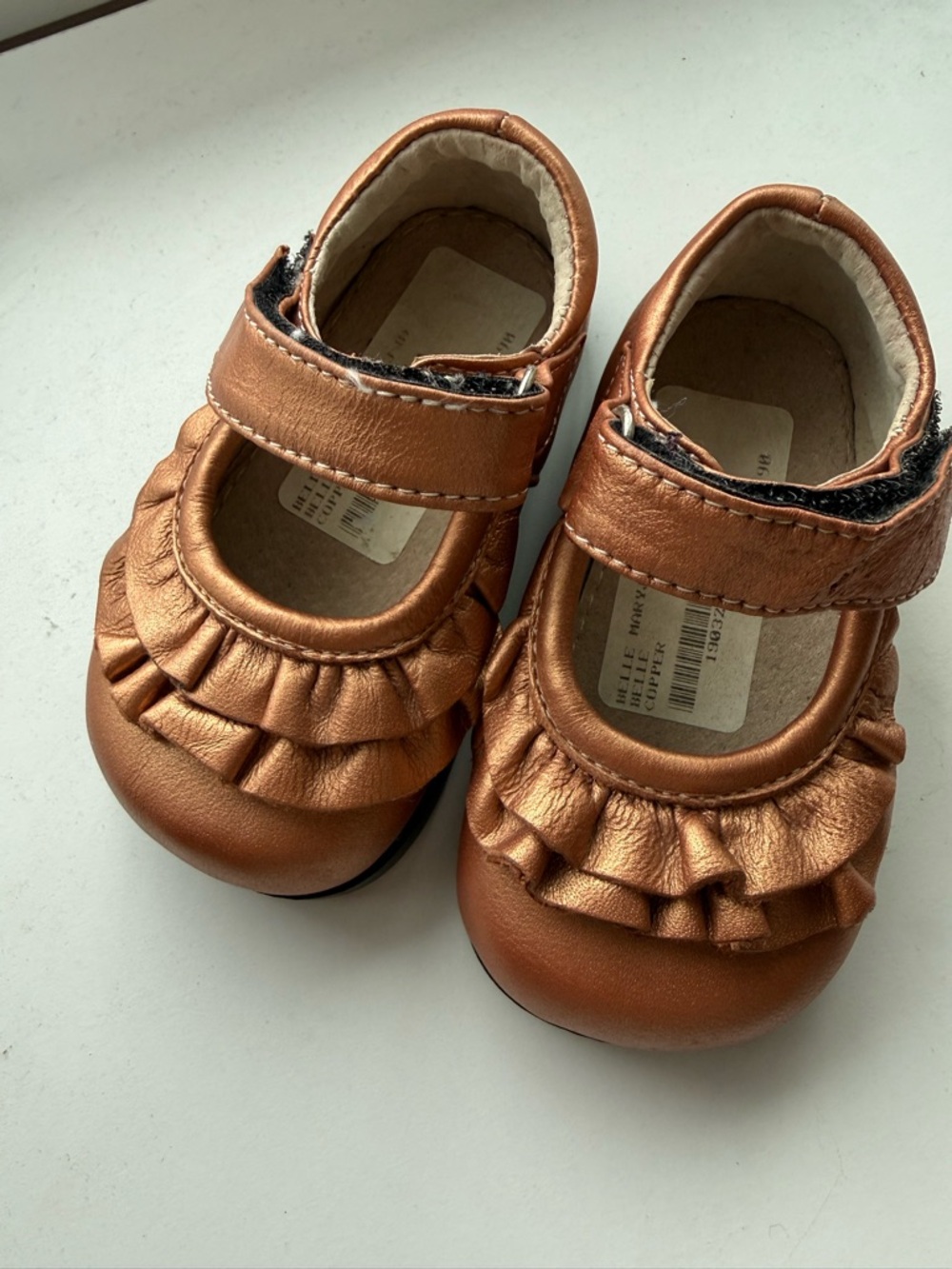 See Kai Run Metallic Copper Mary Jane Ruffle Shoes